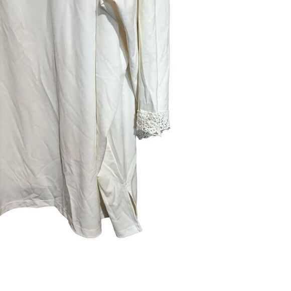 Maggie Barnes Tunic Top Womens 5X 34 36W Ivory Stretch Blouse Ladies - Picture 4 of 8